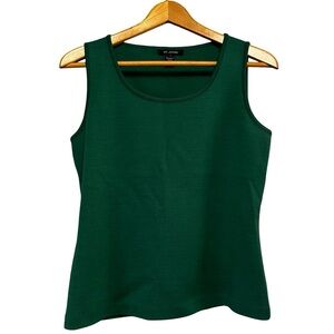 ST. JOHN Kelly Green Wool Blend Knit Sleeveless Top Size 8 USA Scoop Neck